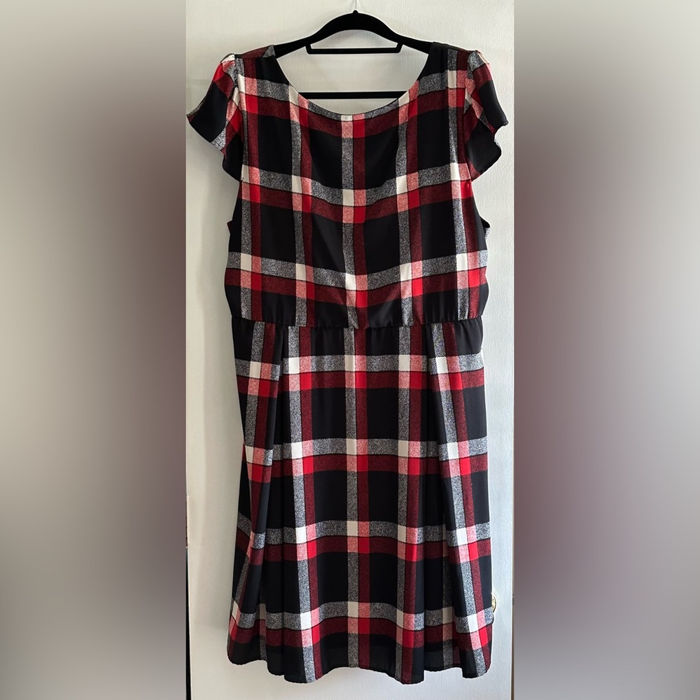 Yellow Star Plaid Fit & Flare Dress 3X Plus Size Holiday ModCloth Style